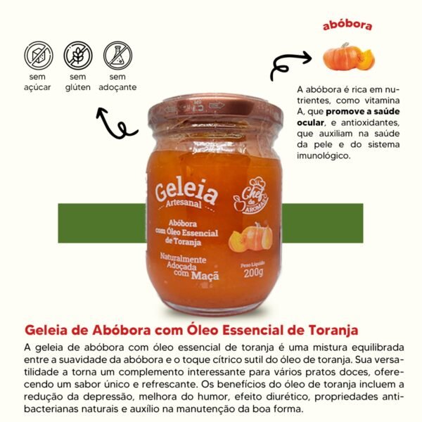 Geleia de Abóbora com Óleo Essencial de Toranja - 200G - Imagem 2