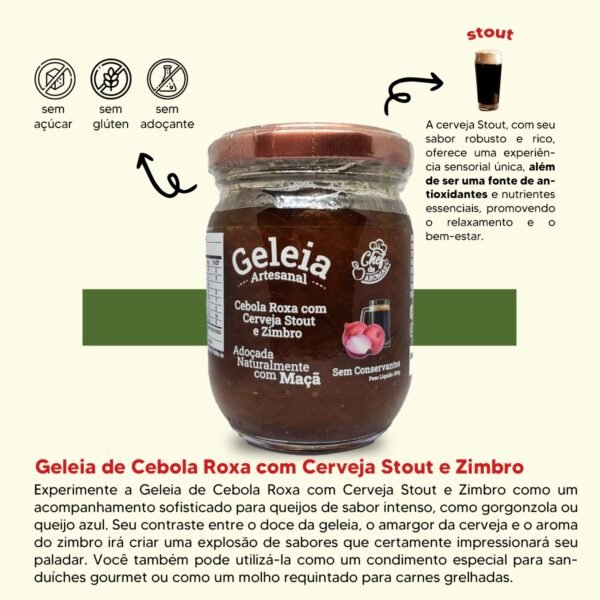 Geleia de Cebola Roxa com Cerveja Stout e Zimbro - 200G - Imagem 2