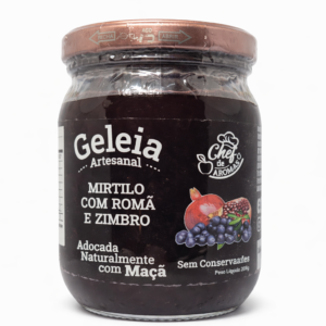 Geleia Artesanal de Mirtilo com Romã e Zimbro Adoçada com Maçã - 200g